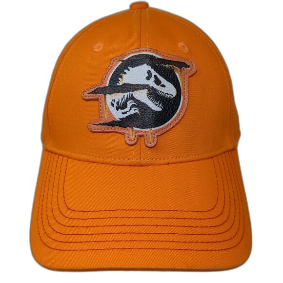 Jurassic World Patch Strapback Hat Orange One Size Universal Studios - Picture 1 of 10